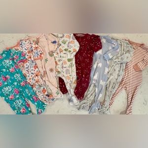 6-9MO Baby Girl Footed Pajamas